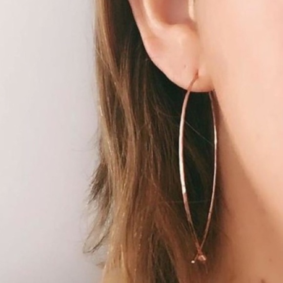::Stella & Dot🌹⚜️[ROSEGOLD] Large Hammered Hoops - Retired - Picture 3 of 6